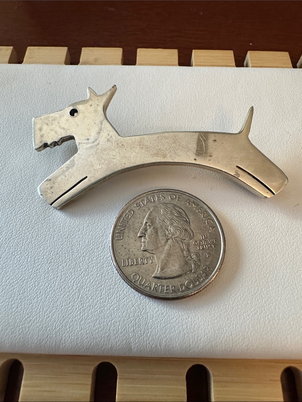 Sterling Silver Scottish Terrier dog pin brooch 14g - Picture 5 of 5